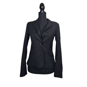 H&M | Black and Grey Pinstripe Blazer | Size 4